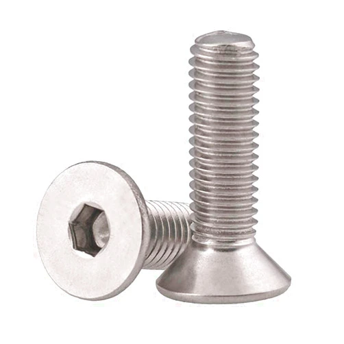 MewuDecor M4-0.7 x 8mm Flat Head Socket Cap Screws Countersunk Bolts, Stainless Steel 18-8 (304), Bright Finish, DIN 7991, Allen Socket Drive, 100 PCS