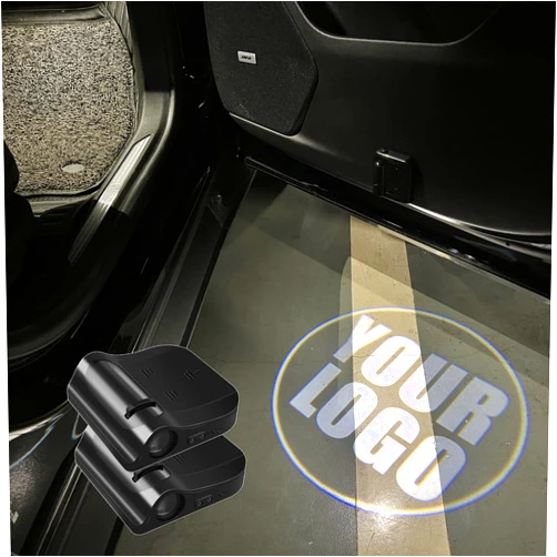 LZLRUN 2Pcs Custom Logo Projector Car Door Step Led Lights Upgrade Smart Light Sensor Personalized Welcome Step Light