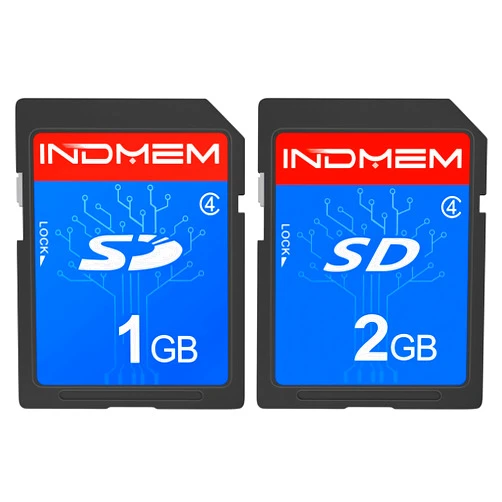 Pefishop INDMEM SD Card 1GB + 2GB， Class 4 Flash Memory Card 2G SLC Standard Secure Digital Cards