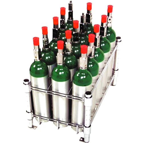 W.T. Farley Inc M6 Oxygen Tank Cylinder Storage Rack - Holds 15 M6 Size Tanks