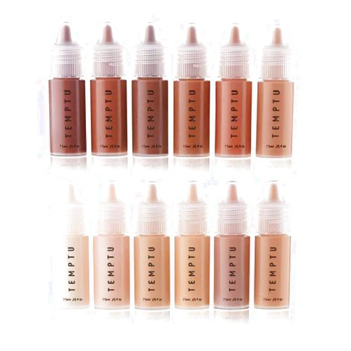 TEMPTU S/B Silicone-Based Airbrush Foundation: Professional Long-Wear Liquid Makeup, Sheer To Full Coverage For A Hydrated, Healthy-Looking Glow & Luminous, Dewy Finish On All Skin Types, 12 Bottles: Starter Set, 0.25 Fl Oz