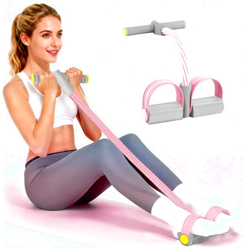 Spechance Pedal Resistance Bands with Handles, Durable 6-Tubes Multifunction Pedal Resistance Band, Natural Rubber Foot Pedal Resistance Bands, Fitness Resistance Bands for Abdomen, Waist, Arm, Leg