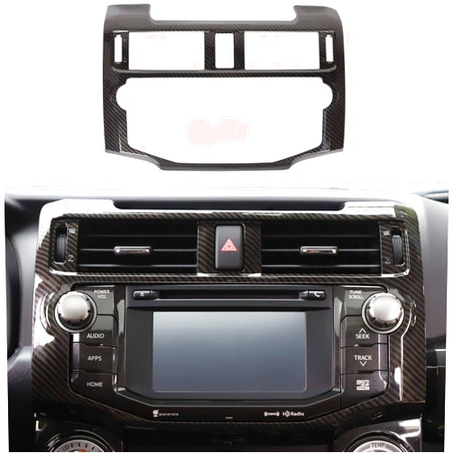Voodonala for 4Runner ABS Central Control Navigation Dashboard Instrument Fascia Panel Cover Trim for 2010-2019 Toyota 4Runner Interior Accessories, 1pc Carbon Fiber