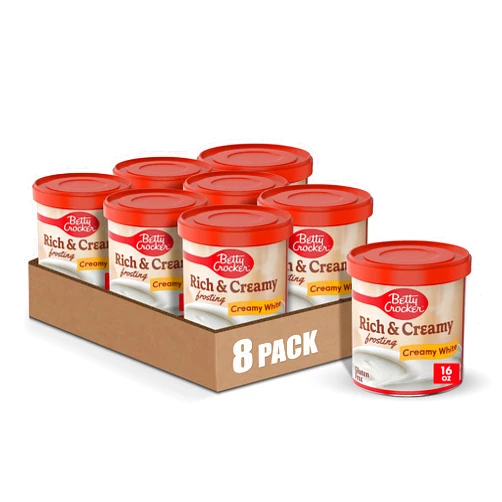 Betty Crocker Rich & Creamy Gluten Free Creamy White Frosting, 16 oz. (Pack of 8)