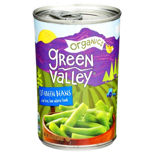 GREEN VALLEY Organic Cut Green Beans, 14.5 OZ