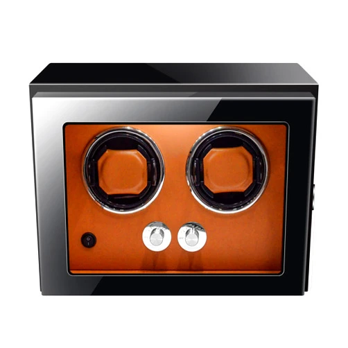 ZOEJOE Automatic Watch Winder for Automatic Watches,Double Watch Winder Box with Quiet Motor,2 Watch Storage Case for Men and Women,4 Mode Control by Turn Knob, Black and Brown