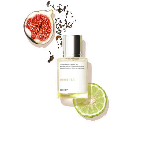 Dossier - Citrus Tea 1.7 Fl oz (50ml) - Perfume Inspired by Labo Thé Noir - Pure Infused - Paraben Free - Vegan - For Women Men Unisex