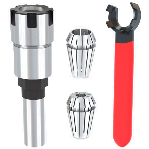 Carzces 1/2 Inch Shank Router Bit Collet Extension Chuck Converter Adapter, Convert 1/2-Inch & 1/4-Inch Shank Bits with ER20 Spring Collet, ER20 M Type Collet Chuck Wrench Spanner -(Pack of 4)