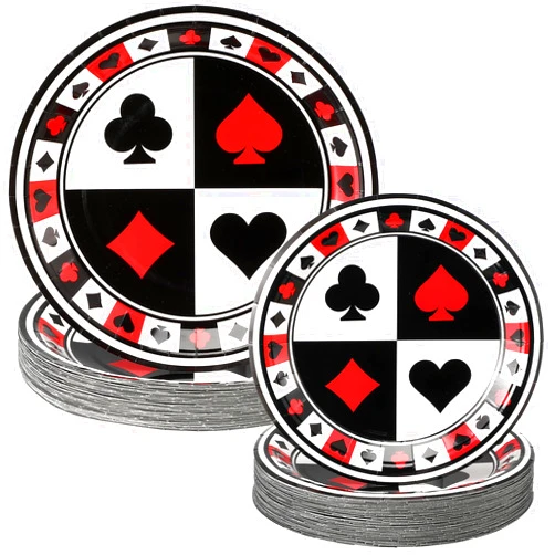 Mumufy 100 Pack Casino Party Paper Plates 50