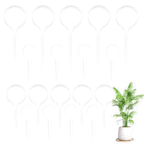 Hdagbnn 18 PCS Plant Watering Globes,Clear Plastic Watering Bulbs,Self Watering Planter,Flower Automatic Watering Device for Flowerpot,Plants Indoor,Outdoor,Home Garden(Large,Medium,Small)