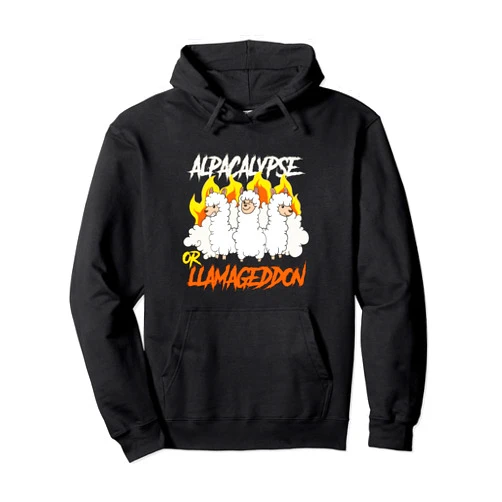Llama Queen Birthday Party Gift & Tee T-Shirts Alpacalypse Llamageddon Alpaca Lover Llama Halloween Quote Pullover Hoodie