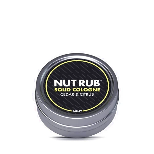 Ballsy Body & Groin Rub, Cologne for Everywhere, with Beeswax, Coconut and Sunflower Seed Oil, Citrus and Cedar .85 oz