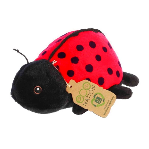 Aurora® Eco-Friendly Eco Nation™ Eco Softies™ Ladybug Stuffed Animal - Environmental Consciousness - Recycled Materials - Red 8 Inches