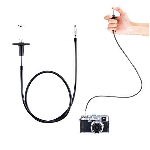 Fotasy JJC TCR-70BK Black 70cm Threaded Cable Release, Mechanical Shutter Release Cable, Mechanical Cable Release with Bulb-Lock Design for Long exposures