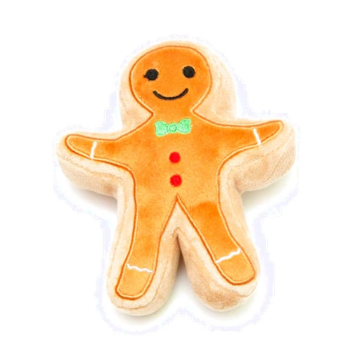 Midlee Christmas Sugar Cookie Plush Dog Toy (Gingerbread Man, Large)