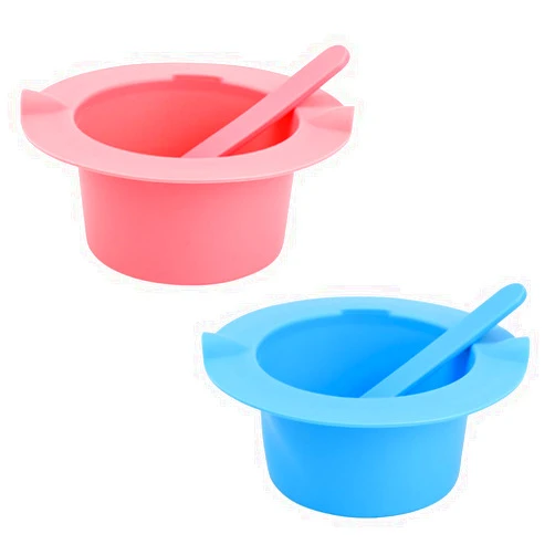WALLFID 2Pcs Silicone Wax Warmer Liner kit for Wax Warmer, Non-Stick Wax Pot Silicone Bowl Replacement, Reuse Wax Melt Warmer Liner With 2Pcs Silicone Spatulas For Hair Removal
