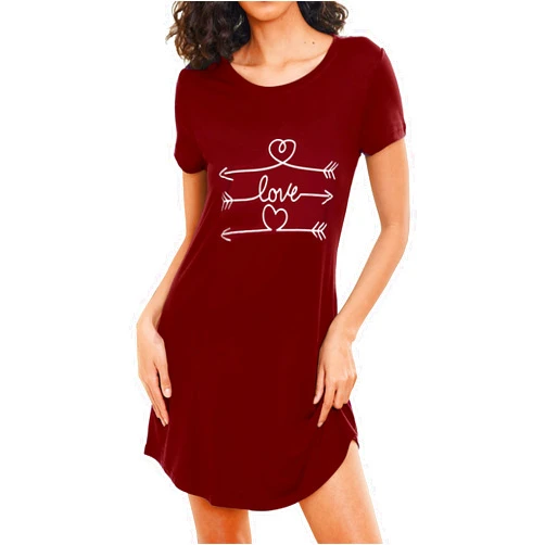 HOTOUCH Womens Nightgown Short Sleeve Printed Sleepshirts Cute Night Shirts Soft Pajama Sleepwear