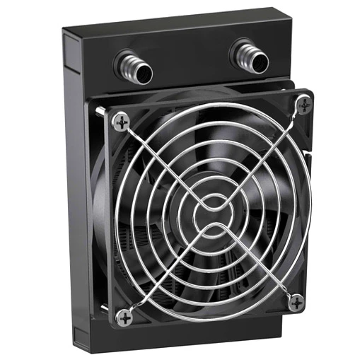 Clyxgs Water Cooling Radiator, 8 Pipe Aluminum Heat Exchanger Radiator with Fan for PC CPU Computer Water Cool System DC12V 80mm Black