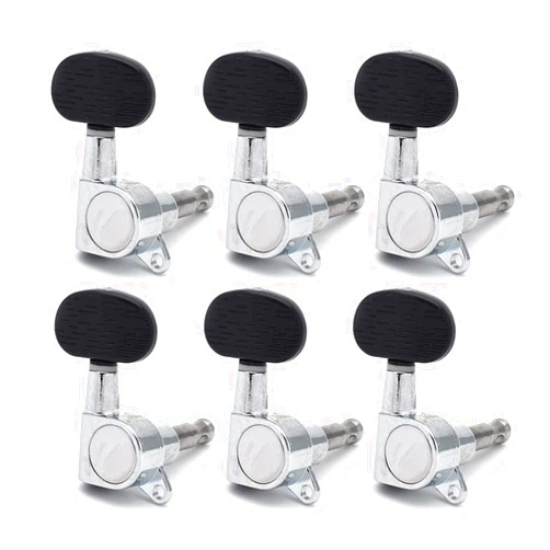 ZYZYZY Tuner Machine Head Oval Shape Wood Left and Right Hand Guitar Tuning Peg Key Tuner Machine Head for Acoustic Electric Guitar Chrome (Color : 6R)
