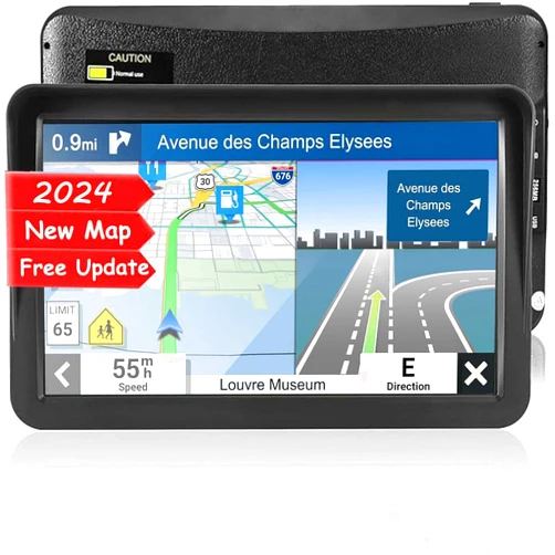 NAVRUF GPS Navigation for Car （9 Inch） Slimline Touch Screen Real Voice Direction ，USA Edition 2024 (Free Lifetime Updates) Turn-by-Turn Voice and Lane Guidance, Speed and Red Light Warning (American Brand)
