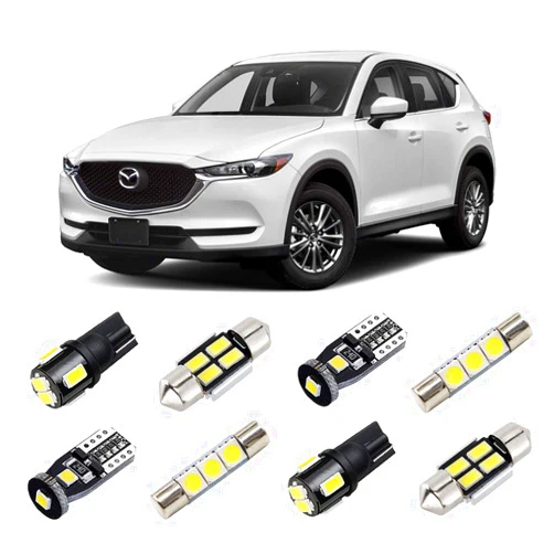 BRISHINE White Interior LED Lights Kit for Mazda CX-5 2013 2014 2015 2016 2017 2018 2019 2020 2021 2022 Super Bright 6000K LED Interior Light Bulbs Package + License Plate Lights and Install Tool
