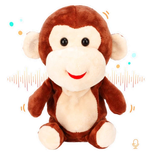 Easfan Talking Monkey Repeat What You Say Electric Nodding Plush Funny Interactive Speaking Toys Buddy Birthday Gifts for Kids Toddlers Brown,7