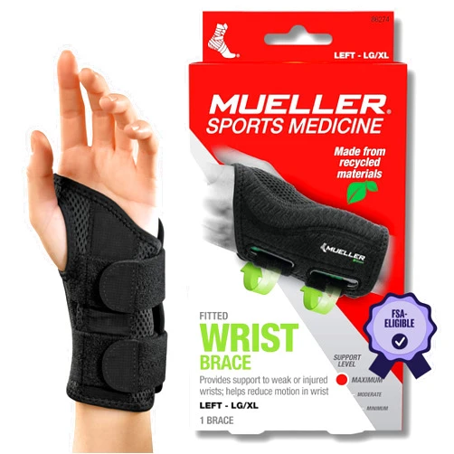 MUELLER Sports Medicine Green Fitted Wrist Brace for Men and Women, Support and Compression for Carpal Tunnel Syndrome, Tendinitis, and Arthritis