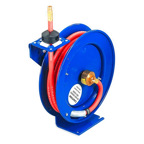 Coxreels P-LP-350 Retractable Air/Water Low-Pressure Hose Reel, P Series, 3/8 in x 50 in 300 PSI - Easy-to-Use Compact Design- Heavy-Duty Steel Construction, Made in the USA