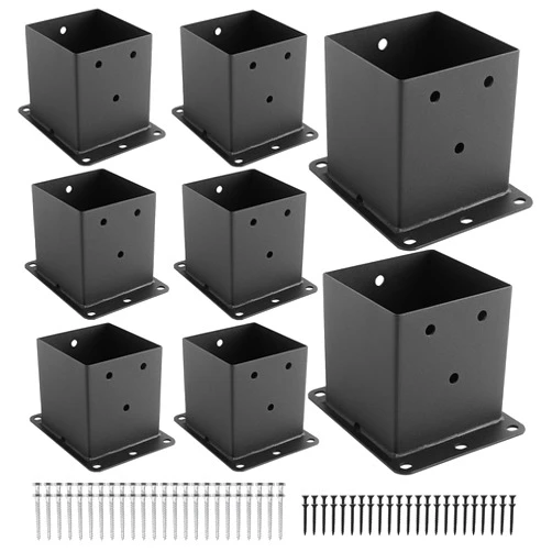 XIHUWZ 4x4 Post Base, 8 Pcs Post Brackets (Inner Size 3.6