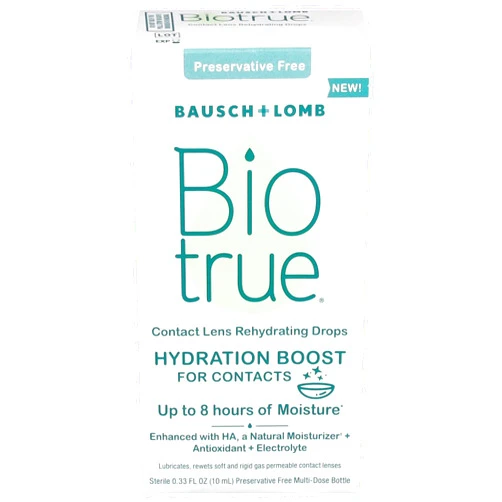 Biotrue Hydration Boost Rehydrating Contact Lens Eye Drops from Bausch + Lomb, Hydrating, Preservative Free, Naturally Inspired, 0.33 FL Oz (10 mL)