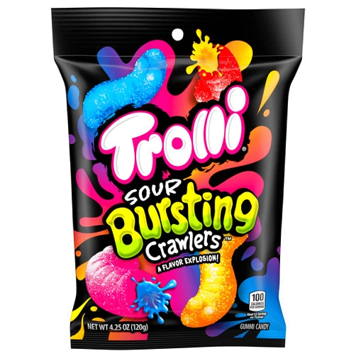 Trolli Sour Bursting Crawlers, Sour Gummy Candy, 4.25 Ounce (Pack of 12)