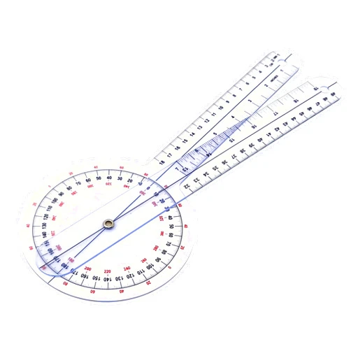 A2Z SCILAB Goniometer Transparent Orthopedic Angle Ruler Plastic Goniometer 360 Degree for Body Measuring Tape Goniometer Protractor Ruler (12 Inch)