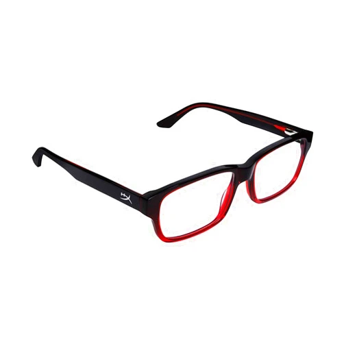 Hyper X Gaming Eyewear Light Blocking Glasses, UV Protection, Durable Acetate Frame, Crystal Clear Lenses, Microfiber Pouch, Hardshell Case, Square Eyewear Frame Red