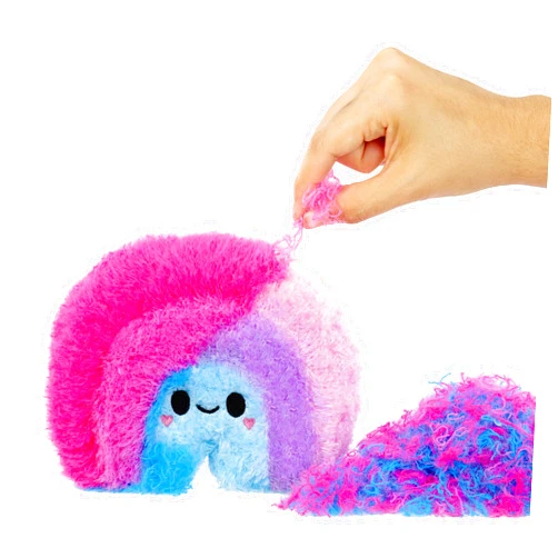 Fluffie Stuffiez Rainbow Small Collectible Feature Plush - Surprise Reveal Unboxing with Huggable ASMR Fidget DIY Fur Pulling, Ultra Soft Fluff