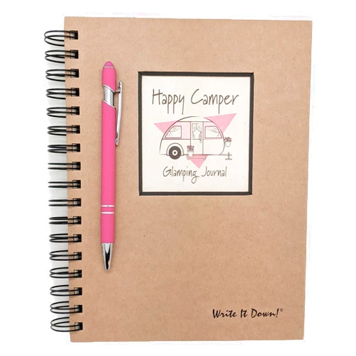 WGIS We Got It Shop Camping Journal & RV Travel Logbook By Journals Unlimited With Ink Pen and Stylus