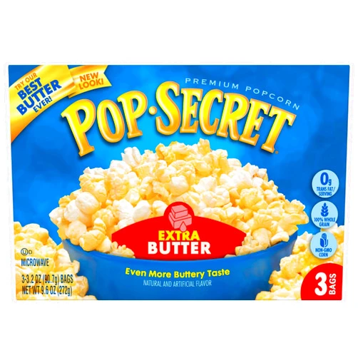 Pop Secret Popcorn, Extra Butter, 3.2 Ounce (Pack of 3)