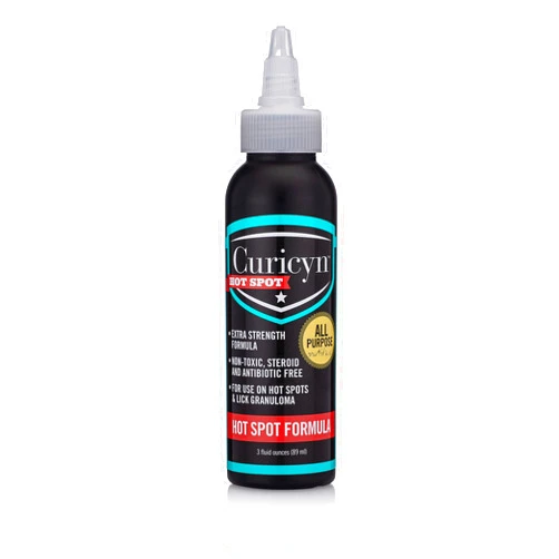 Curicyn Hot Spot Formula, Extra Strength Hot Spot Treatment for Dogs and Cats – Soothing Anti Itch Relief for Lick Granuloma, Dermatitis and Rash Eases Skin Irritation with Hypochlorous Acid (3 oz)