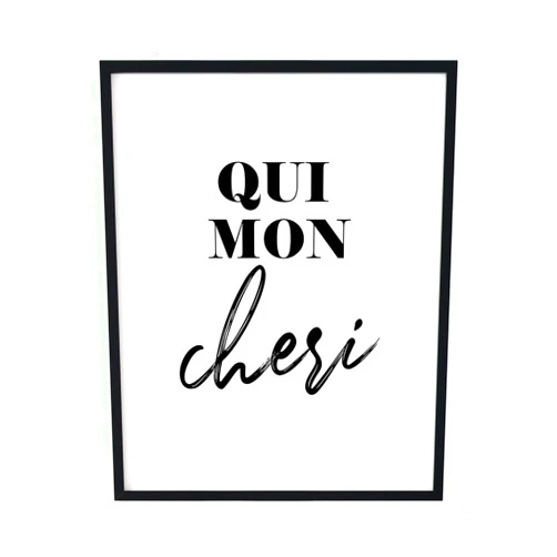 Designs ByLITA Oui Mon Cheri 11 x 14 UNFRAMED Print Cute Typography Wall Art