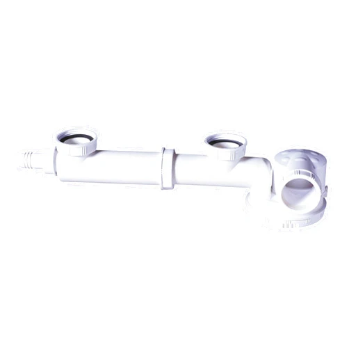 Wirquin 30723640 2-Bowl Sink Siphon, White