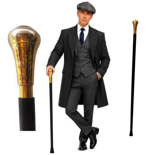 AnNafi® Bat Masterson Stick | Decorative Defense Victorian Walking Cane Black for Men & Women| Harvy Men Derby Cane Hand Crafted Formal Wooden Folding Walking Sticks | Medieval Replicas Walking Stick