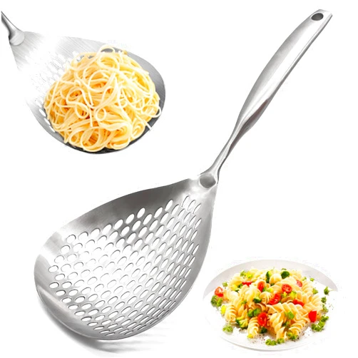 KAYCROWN Skimmer Slotted Spoon, 304 Stainless Steel Ladle/Strainer for Cooking and Frying, Pasta Strainer/Frying Spoon for Kitchen and Colander