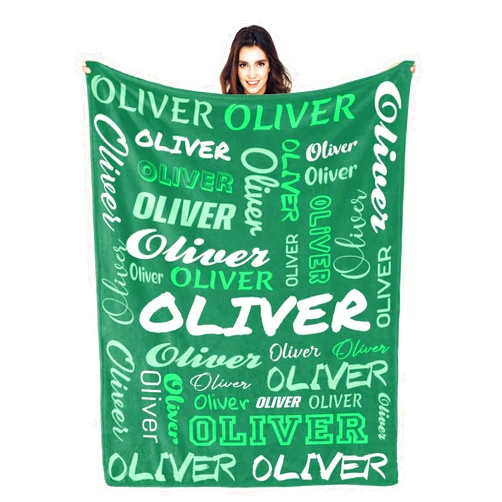 Dr.TOUGH Personalized Blanket for Kids Adults Blanket Custom Blanket with Name Personalized Name Super Soft Flannel Blankets Gifts for Chrismas Birthday