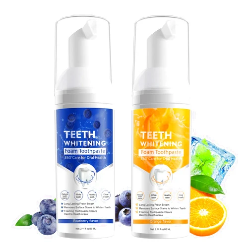 VOGSIG Teeth Whitening Toothpaste with Fluoride, Mousse Foam Toothpaste, 2 Pack Foam Toothpaste for U-Shape Electric Toothbrush, Oral Care-Toothpaste Replacement Natural Mouth Wash Water