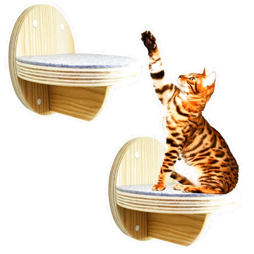 Clyairmao 2 PCS Cat Climbing Shelf Wall Mounted,Cat Wall Shelves,Wooden Cat Wall Climbing Steps Cat Wall Ladder Stairs Wall Mounted Cat Climbing Step Cat Wall Shelf Cat Climber for Cats Perch Platform Supplies