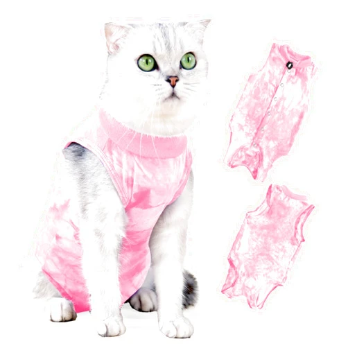 Kodervo Cat Recovery Suit for Abdominal Wounds or Skin Diseases, Breathable Cat Surgery Recovery Suit E-Collar Alternative for Cats, After Surgery Wear Surgical Suit for Cats Anti Licking Wounds