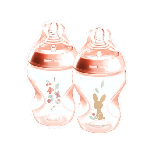 Tommee Tippee Natural Start Anti-Colic 9 oz BPA Free Baby Bottles, 0+ Months, Slow Flow Breast-Like Nipple, Self Sterilizing, Designed for Seamless Transition Between Bottle & Breast, Pink, Pack of 2
