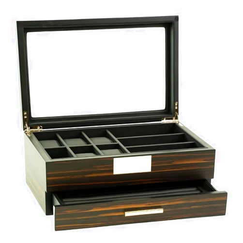 Decorebay Luxury Watch, Sunglasses and Jeweler Display Case and Organizer (Emerald Love)