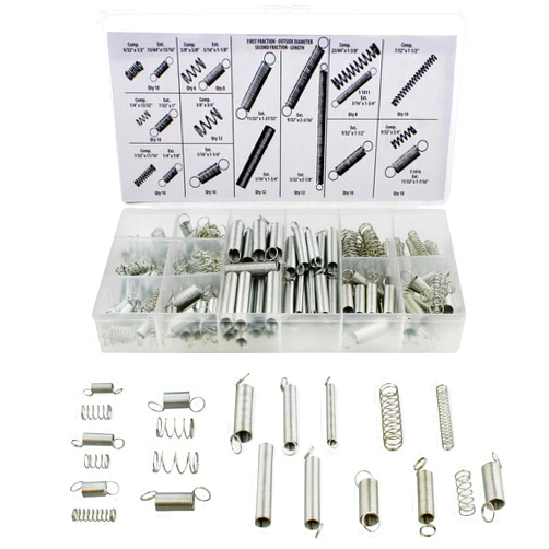 ABN Compression & Extension Spring 200 pc Medium-Size Assortment Set, Steel Wire Metal Tension Springs Replacement Kit