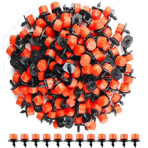 GXXMEI 150PCS Adjustable Irrigation Drippers Sprinklers 1/4 Inch Emitter Dripper Micro Drip Irrigation Sprinklers for Watering System