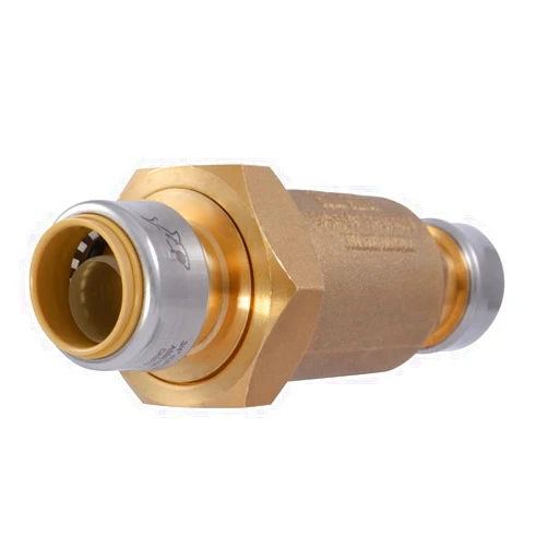 Cash Acme 3/4 Inch BF1 Dual Check Valve with SharkBite Connections, Brass Plumbing Fitting, BF13434SB